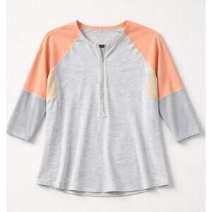 Lululemon Colorblock 3/4 Sleeve Half-Zip Pullover Top